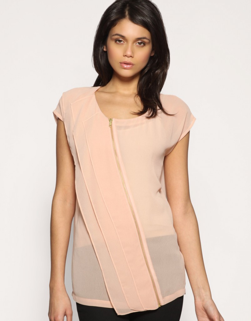 ASOS Asymmetric Zip Front Blouse