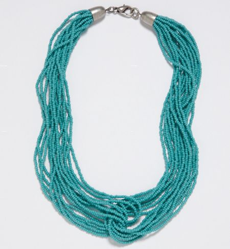 Turquoise Bead Necklace on Ae Turquoise Bead Necklace