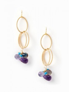 Multi Stone Oval Drop earrings