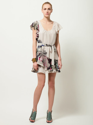 PRINTED SILK GEORGETTE DRESS