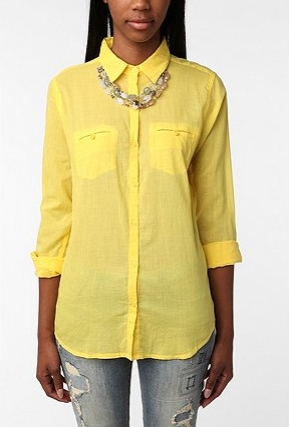 BDG Classic Solid Breezy Button-Down Shirt